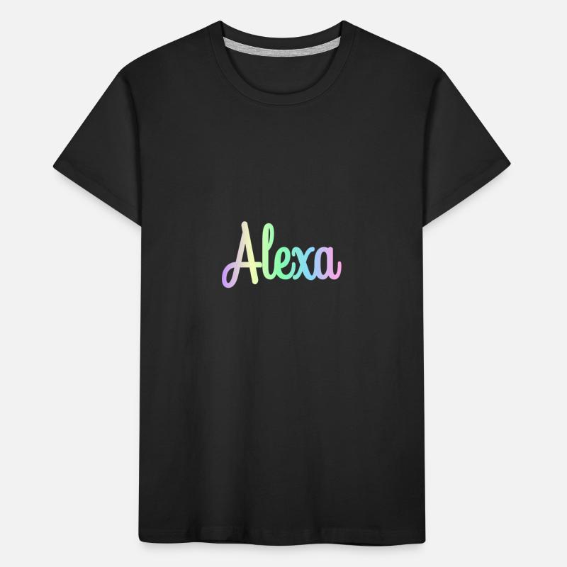 ALEXA Rainbow Minimalist Cursive Kinder Premium Bio T-Shirt