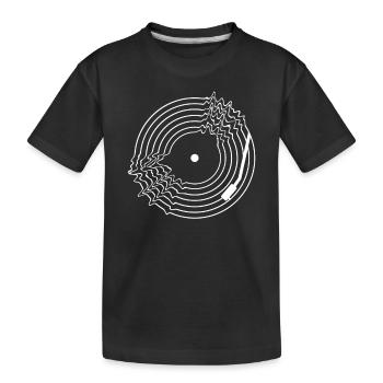 Vinyl Platte Plattenspieler Musik Fan - Kinder Premium Bio T-Shirt - Schwarz - Vorne