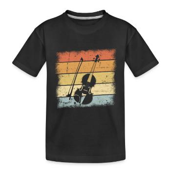 Violine - Kinder Premium Bio T-Shirt - Schwarz - Vorne