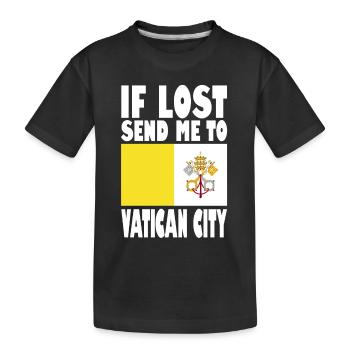 Vatikan Stadt Flagge Spruch - Kinder Premium Bio T-Shirt - Schwarz - Vorne