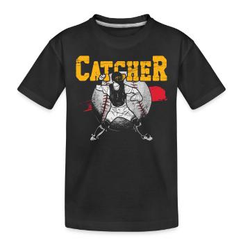 Baseball Fan Catcher Vintage - Kinder Premium Bio T-Shirt - Schwarz - Vorne