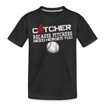 Baseball Fan Catcher Vintage - Kinder Premium Bio T-Shirt - Schwarz - Vorne