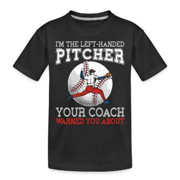 Baseball Fan Pitcher Vintage I'm - Kinder Premium Bio T-Shirt - Schwarz - Vorne