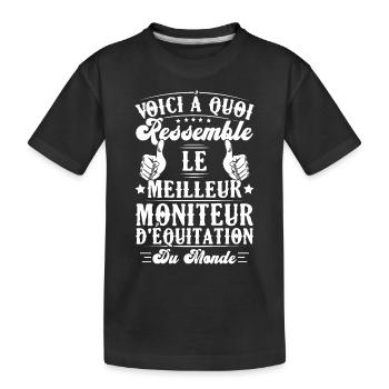 Le meilleur moniteur d'équitation du monde - T-shirt bio Premium Enfant - noir - Devant