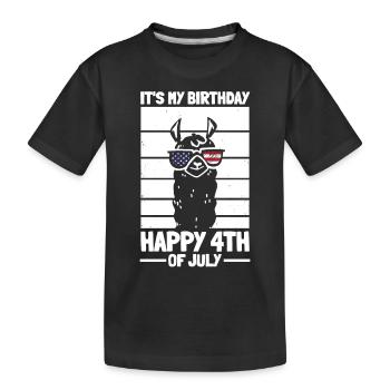 Patriotic Llama Patriotic It's My Birthday Happy - Kinder Premium Bio T-Shirt - Schwarz - Vorne