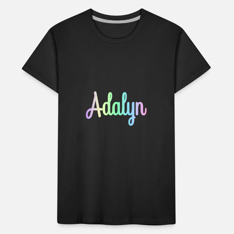 ADALYN Rainbow Minimalist Cursive Kinder Premium Bio T-Shirt