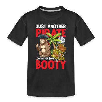 Just Another Pirate Looking For Some Booty - Kinder Premium Bio T-Shirt - Schwarz - Vorne