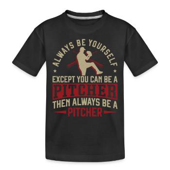 Baseball Fan Pitcher Vintage - Kinder Premium Bio T-Shirt - Schwarz - Vorne