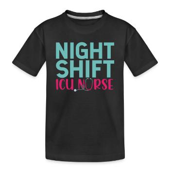 Infirmière de nuit en soins intensifs Soins intensifs - T-shirt bio Premium Enfant - noir - Devant