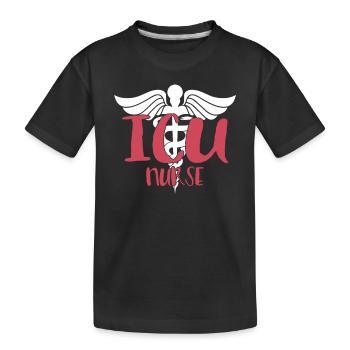 Intensive Care Nurse Intensive Care - Kids' Premium Organic T-Shirt - black - Front