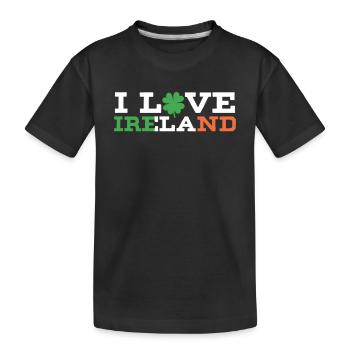 I love Ireland Irish St. Patrick's Day - Kids' Premium Organic T-Shirt - black - Front