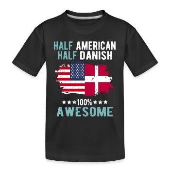 Half American Half Dane - Kids' Premium Organic T-Shirt - black - Front