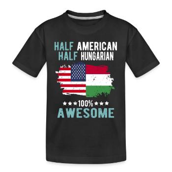 Moitié américain moitié hongrois - T-shirt bio Premium Enfant - noir - Devant