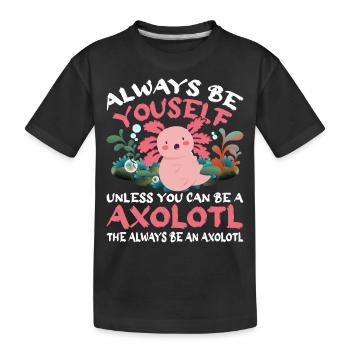 Salamandre amphibienne Axolotl - T-shirt bio Premium Enfant - noir - Devant