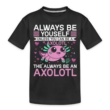 Salamandre amphibienne Axolotl - T-shirt bio Premium Enfant - noir - Devant