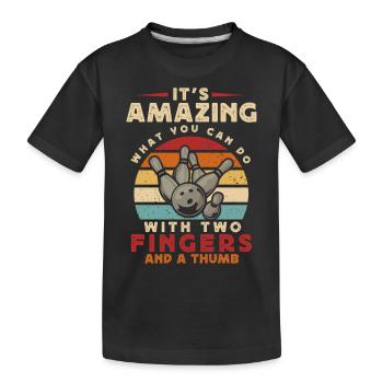 Bowling bowler, 2 doigts et 1 pouce - T-shirt bio Premium Enfant - noir - Devant