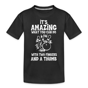 Bowling bowler, 2 doigts et 1 pouce - T-shirt bio Premium Enfant - noir - Devant