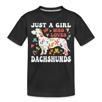 Dachshund Rough-haired Dachshund - Kids' Premium Organic T-Shirt - black - Front
