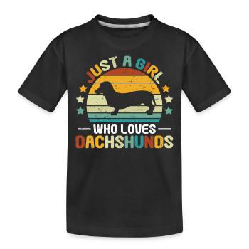 Dachshund Rough-haired Dachshund - Kids' Premium Organic T-Shirt - black - Front