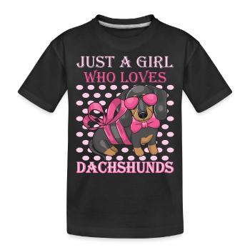 Dachshund Rough-haired Dachshund - Kids' Premium Organic T-Shirt - black - Front
