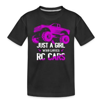 Juste une fille qui aime le mode de télécommande RC Cars - T-shirt bio Premium Enfant - noir - Devant