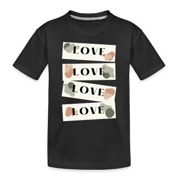 LIEBE - Kinder Premium Bio T-Shirt - Schwarz - Vorne
