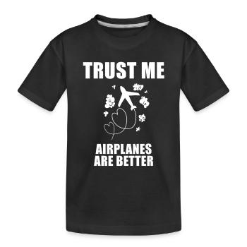 Airplane Pilot Saying Gift - Kids' Premium Organic T-Shirt - black - Front