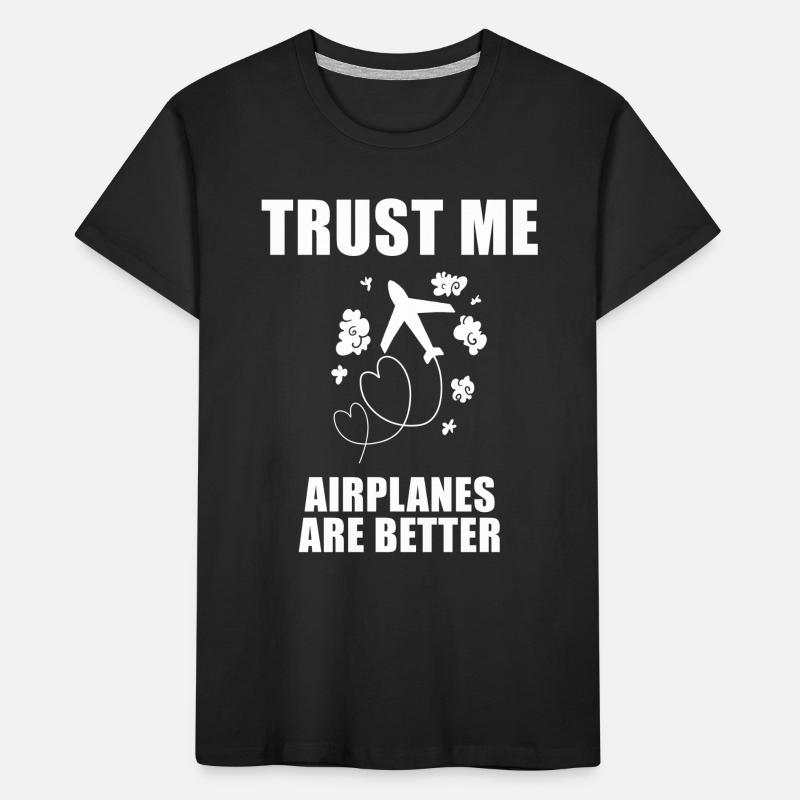 Flugzeug Pilot Spruch Geschenk Kinder Premium Bio T-Shirt