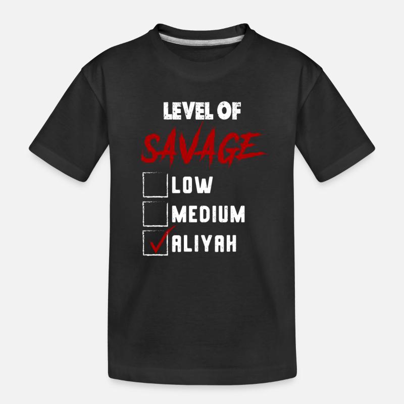 Level of Savage: ALIYAH Checkmark Novelty Custom N - Kinder Premium Bio T-Shirt - Schwarz