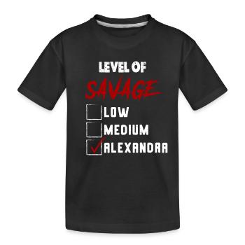 Level of Savage: ALEXANDRA Checkmark Novelty Custo - Kids' Premium Organic T-Shirt - black - Front