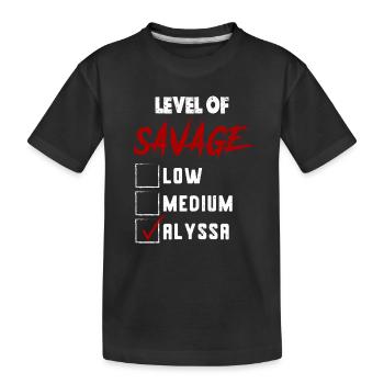 Niveau de Sauvage: ALYSSA Coche Nouveauté Custom N - T-shirt bio Premium Enfant - noir - Devant