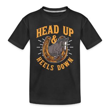 La tête en haut et les talons vers le bas Cavalier Équitation - T-shirt bio Premium Enfant - noir - Devant