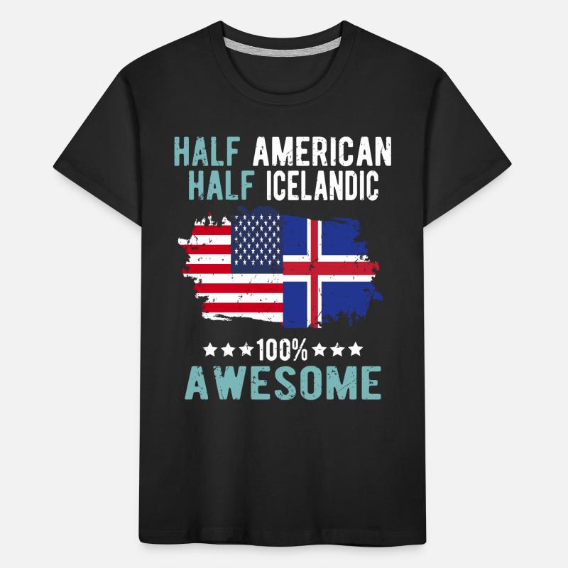 Halb Amerikaner Halb Isländer Kinder Premium Bio T-Shirt