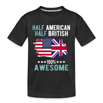 Moitié américain moitié britannique - T-shirt bio Premium Enfant - noir - Devant
