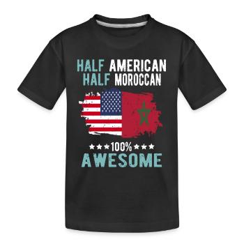 Halb Amerikaner Halb Marokkaner - Kinder Premium Bio T-Shirt - Schwarz - Vorne