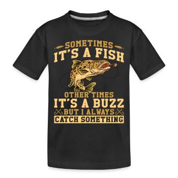 Fishing Fishing Angler Fisherman Fishing Rod - Kids' Premium Organic T-Shirt - black - Front