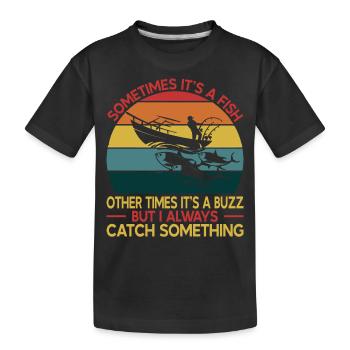 Fishing Fishing Angler Fisherman Fishing Rod - Kids' Premium Organic T-Shirt - black - Front