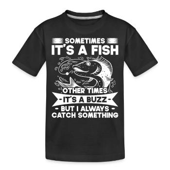 Fishing Fishing Angler Fisherman Fishing Rod - Kids' Premium Organic T-Shirt - black - Front