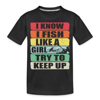 Fishing Fishing Angler Fisherman Fishing Rod - Kids' Premium Organic T-Shirt - black - Front