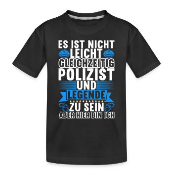 Polizei Polizist - Kinder Premium Bio T-Shirt - Schwarz - Vorne
