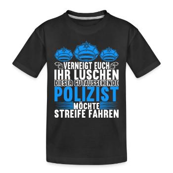 Polizei Polizist - Kinder Premium Bio T-Shirt - Schwarz - Vorne