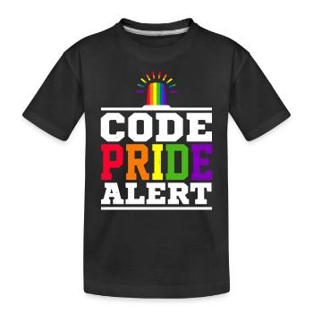 Code Pride Alert Bisexual Lesbian Love Asexual Tra - Kinder Premium Bio T-Shirt - Schwarz - Vorne