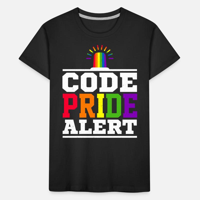 Code Pride Alert Bisexual Lesbian Love Asexual Tra Kinder Premium Bio T-Shirt