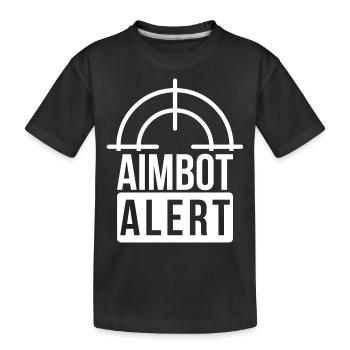Aimbot Alert Cheater Hacker Gamer Streamer Zocken - Kinder Premium Bio T-Shirt - Schwarz - Vorne