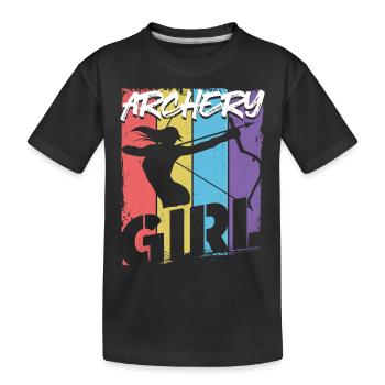 Archery Bow Archer Girl Vintage - Kinder Premium Bio T-Shirt - Schwarz - Vorne