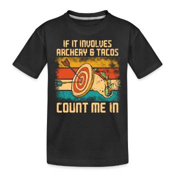 Archery Bow Archer Taco Vintage - Kinder Premium Bio T-Shirt - Schwarz - Vorne