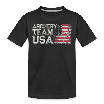 Arc de tir à l’arc Archer Vintage Usa - T-shirt bio Premium Enfant - noir - Devant