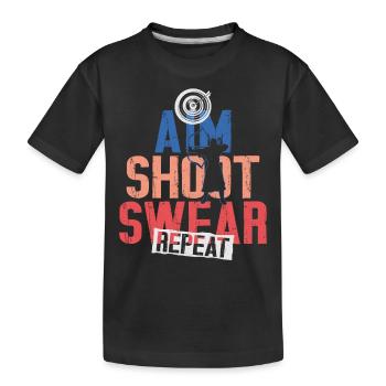 Archery Bow Archer Vintage Aim - Kinder Premium Bio T-Shirt - Schwarz - Vorne