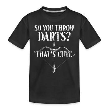 Archery Bow Archer Darts Vintage - Kinder Premium Bio T-Shirt - Schwarz - Vorne