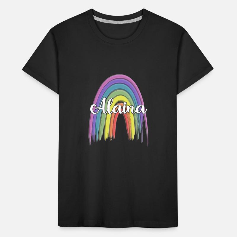 ALAINA Arc-en-ciel Cursive T-shirt bio Premium Enfant